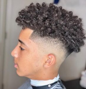 High Taper Fade with Curly Hair