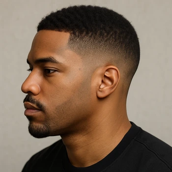 black male low taper fade
