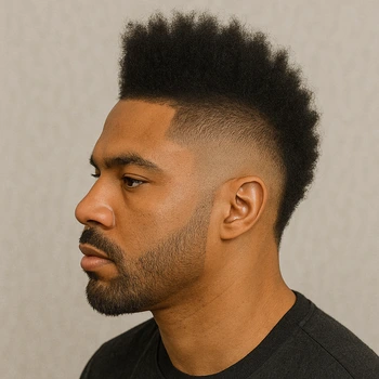Taper Fade Mohawk Haircut Black Men
