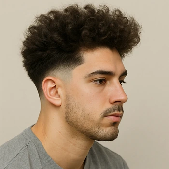 Blowout Low Taper Fade on Curly Hair