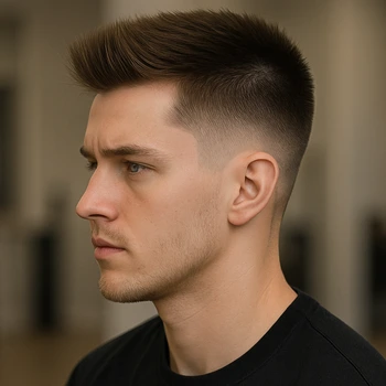 Blowout Mid Taper Fade Straight Hair