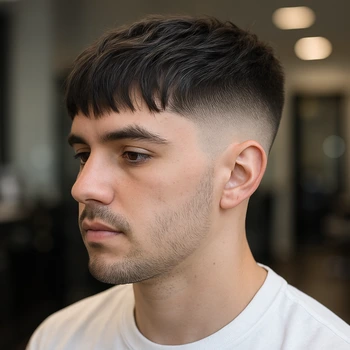 Blowout Mid Taper Fade with Fringe