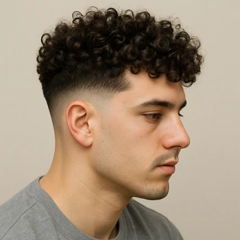 Low Taper Fade on Curly Hair
