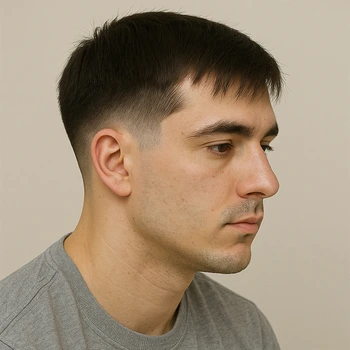 Low Taper Fade on Straight Hair