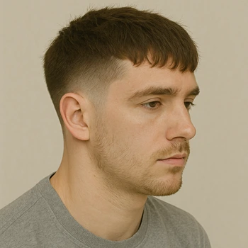 Low Taper Fade with Textured Fringe