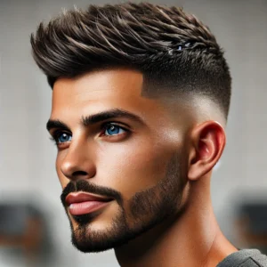 low taper fade with textured fringe