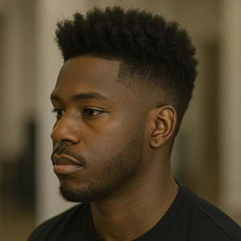 Mid Taper Fade Blowout Black Hair