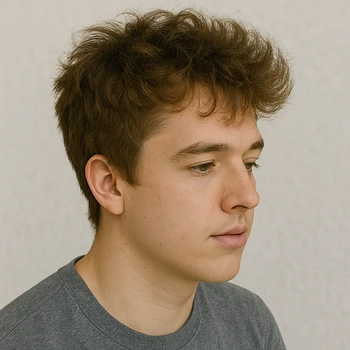 Mid Taper Fade Fluffy Hair