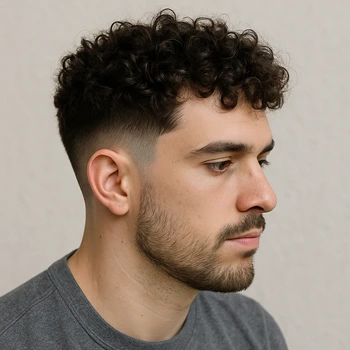 Mid Taper Fade for Curly Hair