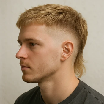 Blonde Taper Short Mullet Fade