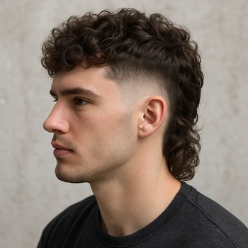 Taper Short Mullet Fade Straight Hair