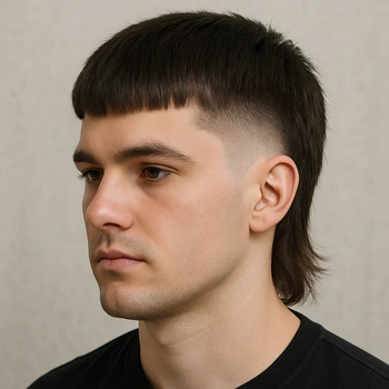 Taper Short Mullet Fade Straight Hair