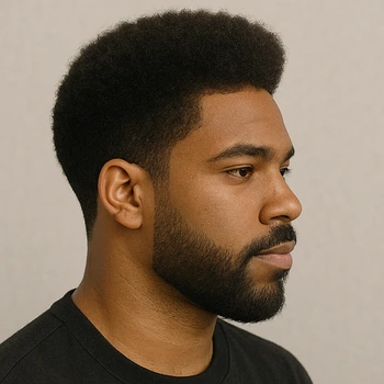 black male taper fade afro haircut