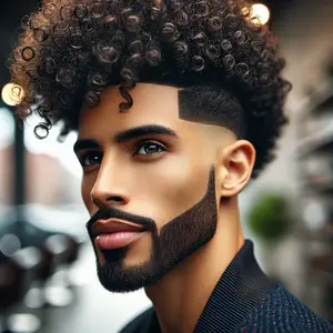 blowout afro taper fade haircut