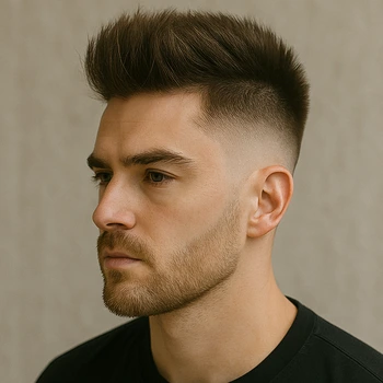 a man blowout high taper fade haircut