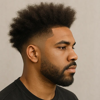 blowout afro taper fade haircut