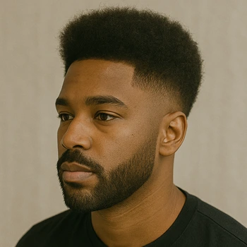 a man with blowout taper fade black male