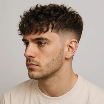 Blowout Taper Fade with Textured Fringe