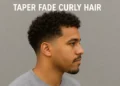 curly hair taper fade