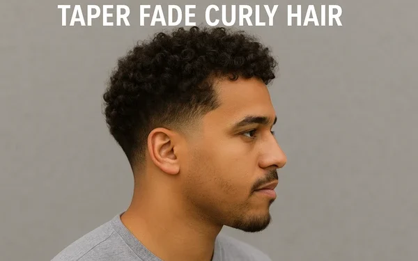 curly hair taper fade