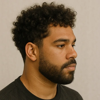 curly afro taper fade haircut