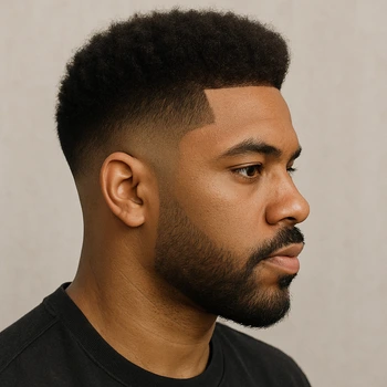 mid taper fade afro haircut
