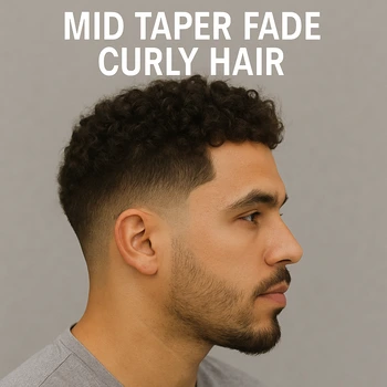 mid taper fade curly haircut