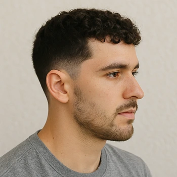 Short Curly Taper Fade