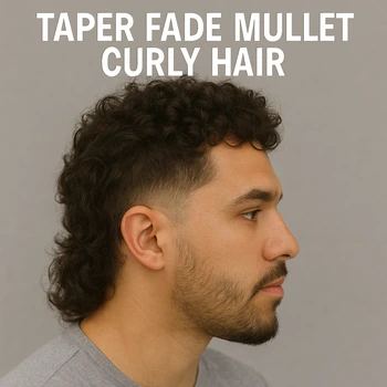 Taper Fade Mullet Curly Hair