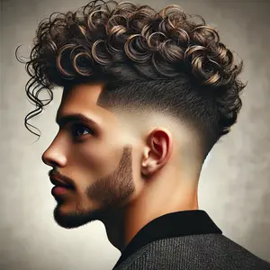 Taper Fade Mullet Curly Hair