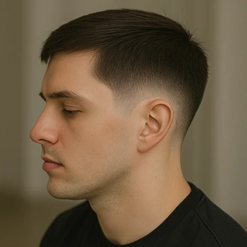 A man taper skin fade on straight hair