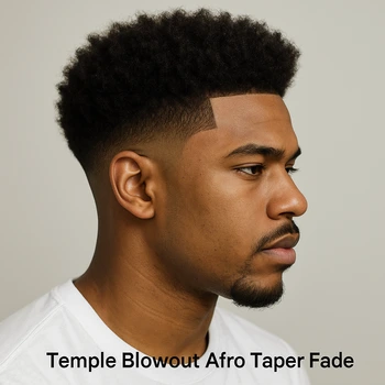 Temple Blowout Afro Taper Fade