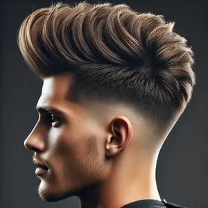 Low Taper Fade Long Hair on Top