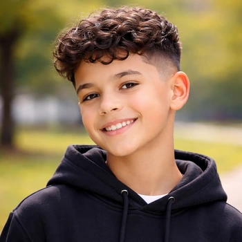 Boys Taper Fade Curly Hair