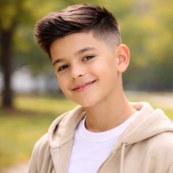 Boys Taper Fade Straight Hair