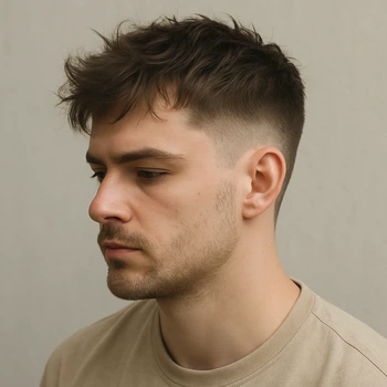 Low Taper Fade Messy on Top