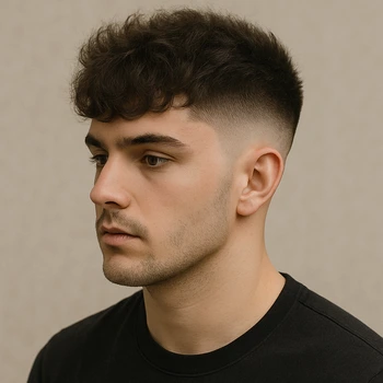 Mid Taper Fade Fluffy Hair