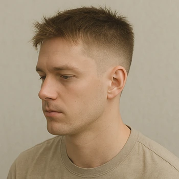 Taper Fade Messy Top for straight hair