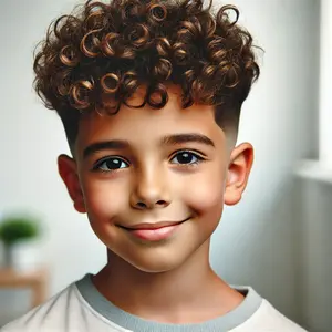 curly taper fade for kids