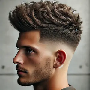 Low Taper Fade Messy Top