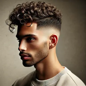 Taper Fade Undercut Curly Hair