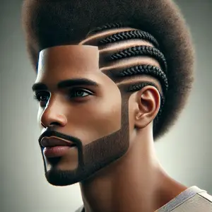 Afro taper fade cornrows