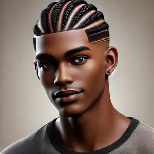 Cornrows with taper fade black male