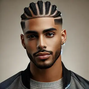 high taper fade cornrows