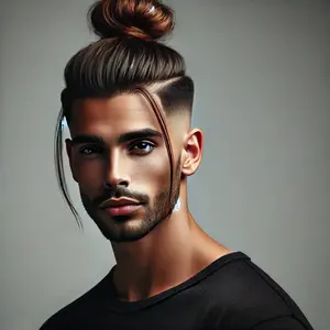 High Taper Fade Man Bun