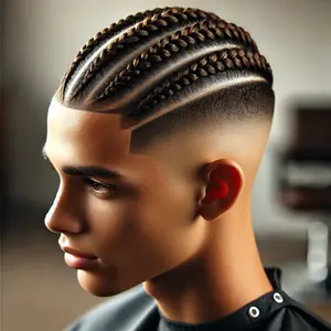 low taper fade cornrows haircut