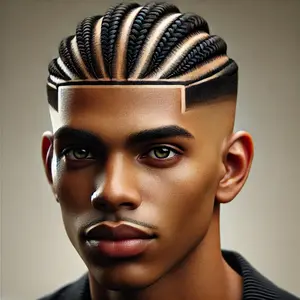 mid taper fade cornrows