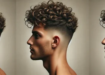 curly loose curl taper fade