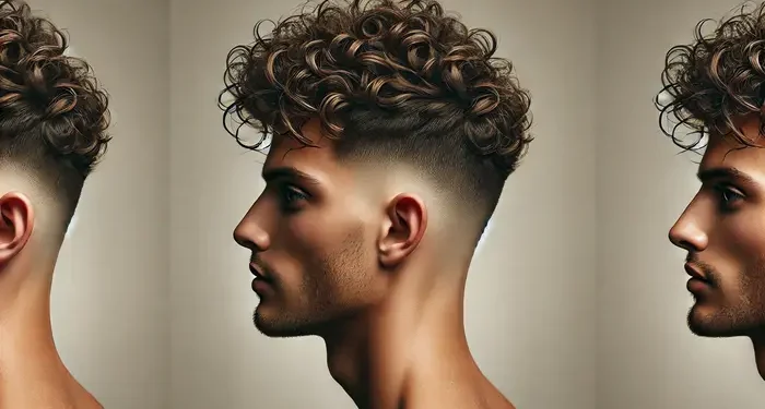 curly loose curl taper fade