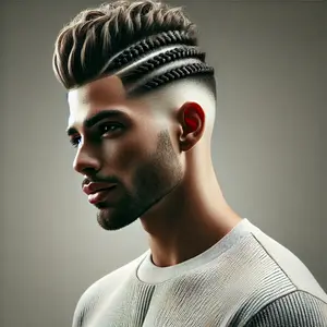 high taper fade with braids